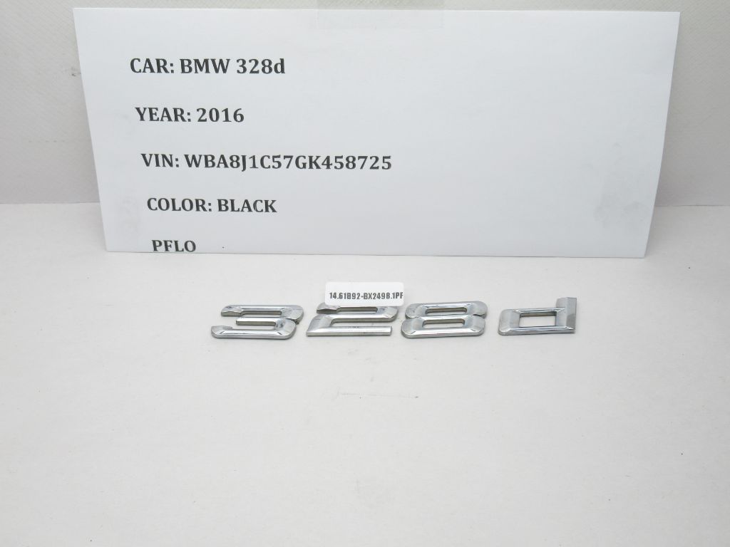 2014-2018 BMW 328d Trunk Emblem / Badge 51147334895 OEM