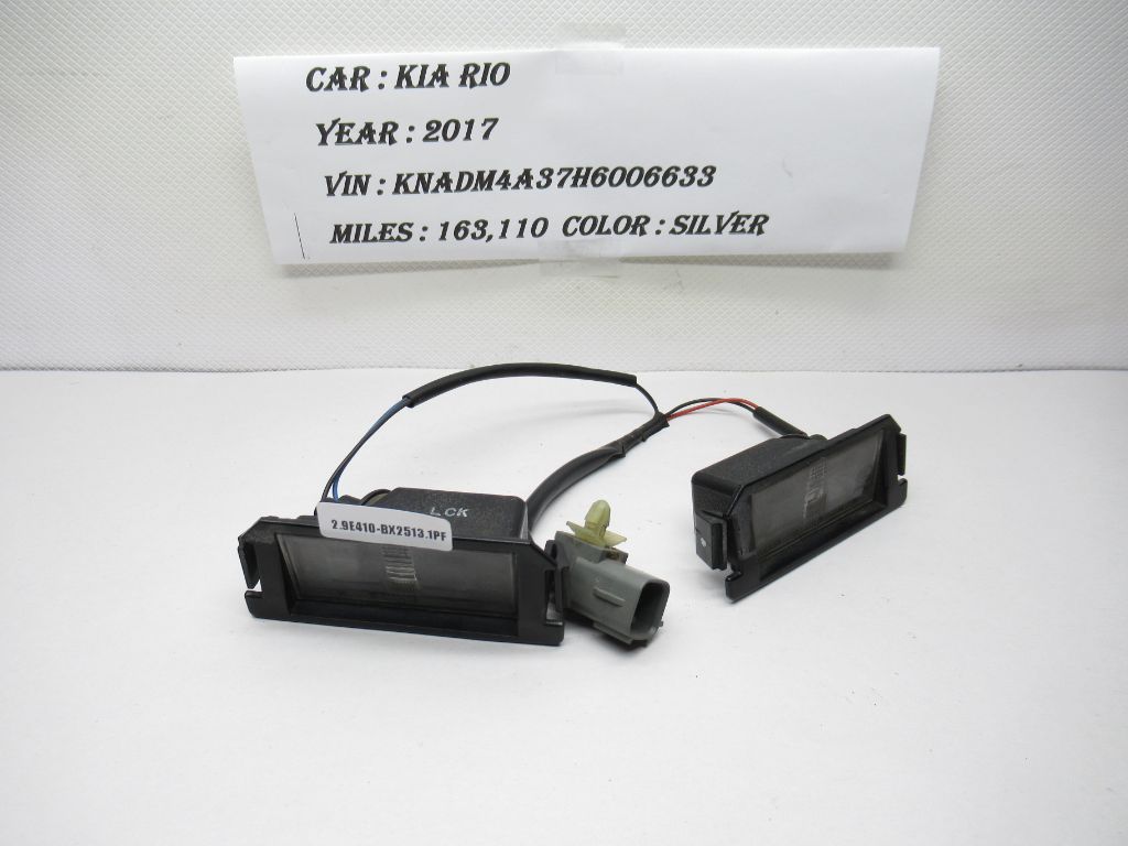 2012 - 2017 Kia Rio License Plate Number Lights Lamps 9250X OEM