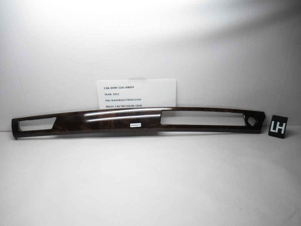 07-13 BMW 335i E92 Front Upper Center Dash Board Wood Trim Panel 7132851 OEM