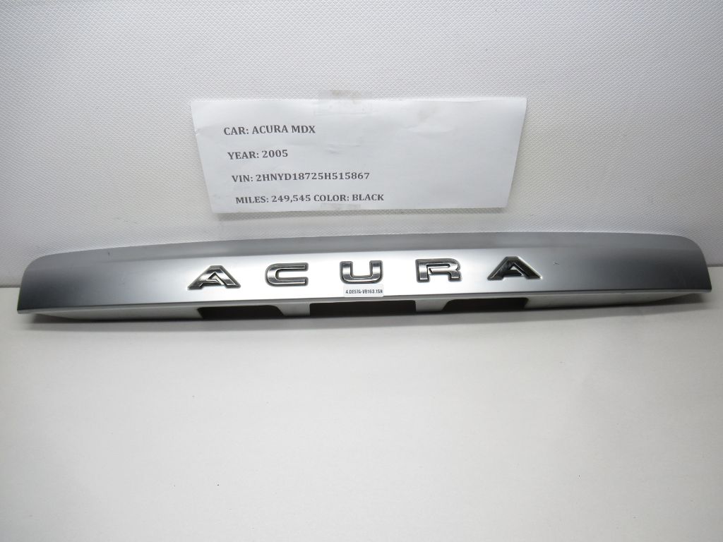 01-06 Acura MDX Rear Trunk Lid License Plate Bezel Molding 74891-S3VY-A100 OEM