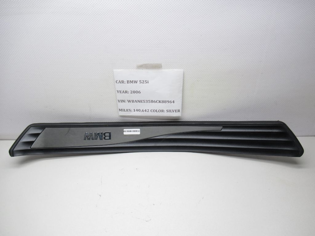2006-2007 BMW 525I Passenger Right Rear Door Sill Scuff Plate 7034306 OEM