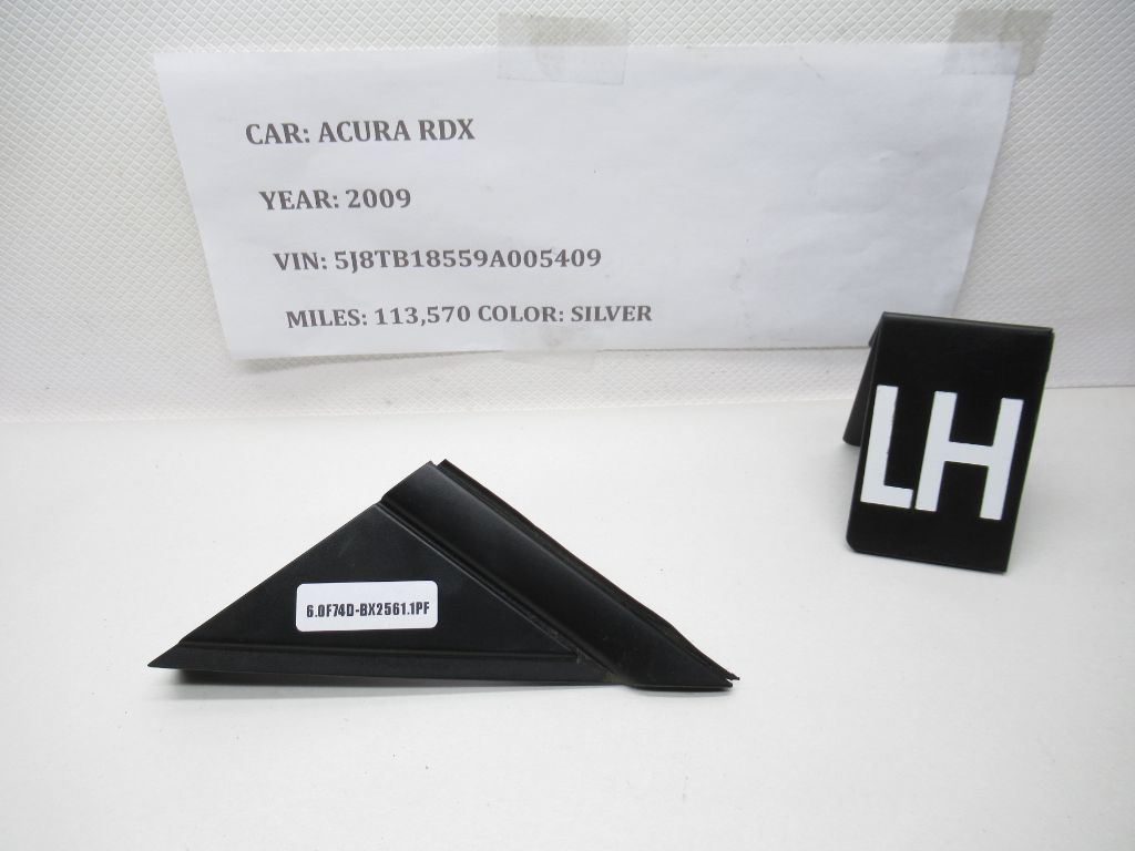 07-12 Acura RDX Exterior Left Door Rear View Mirror Trim Corner 75495-STKA OEM