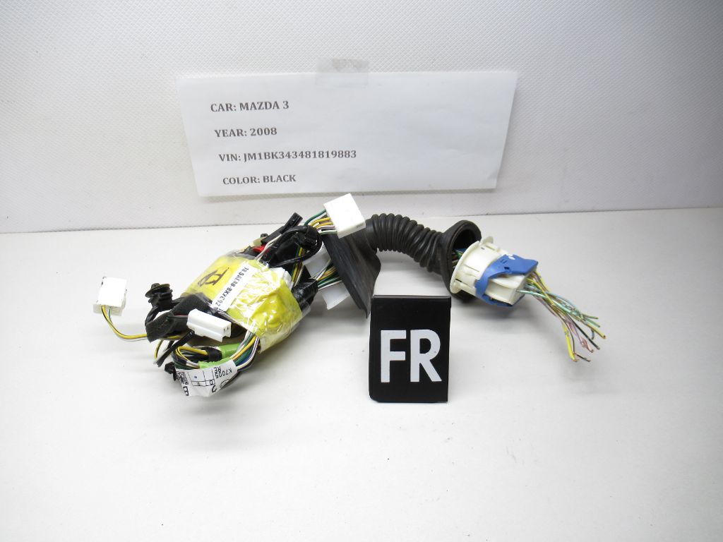 2004 - 2009 Mazda 3 Door Wiring Harness Front Right BN8K67200G OEM
