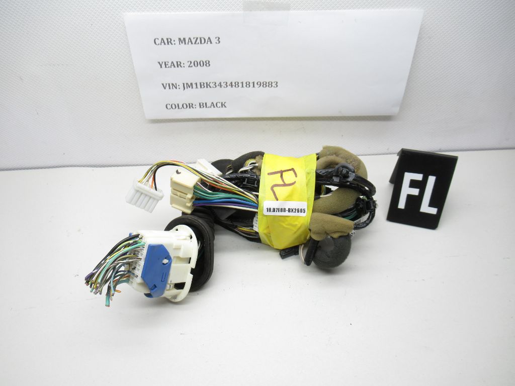 2007-2009 Mazda 3 Front Left Door Wire Wiring Harness Assembly BN8K-67-190G OEM