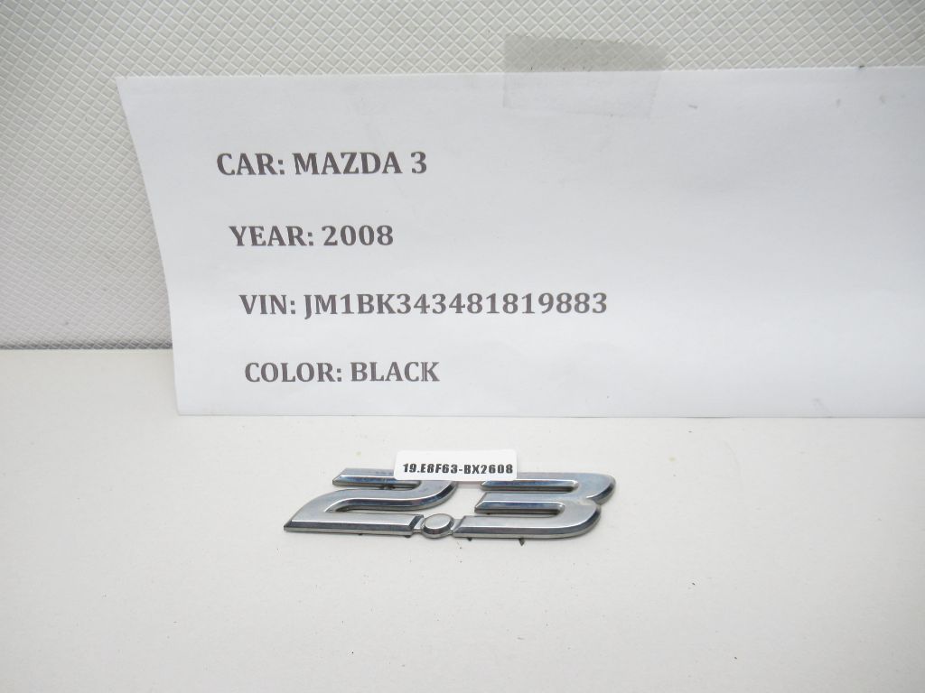 2004-2009 Mazda 3 2.3 Emblem Letters Numbers Badge Symbol Chrome OEM