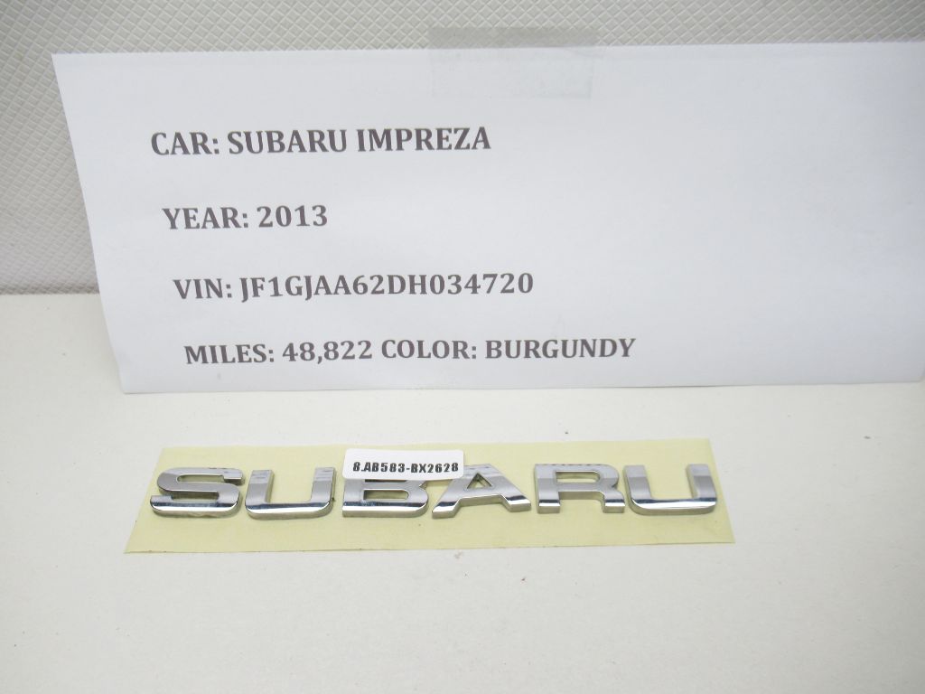 12-16 Subaru Impreza Trunk Nameplate Script Emblem 93079FJ000 OEM