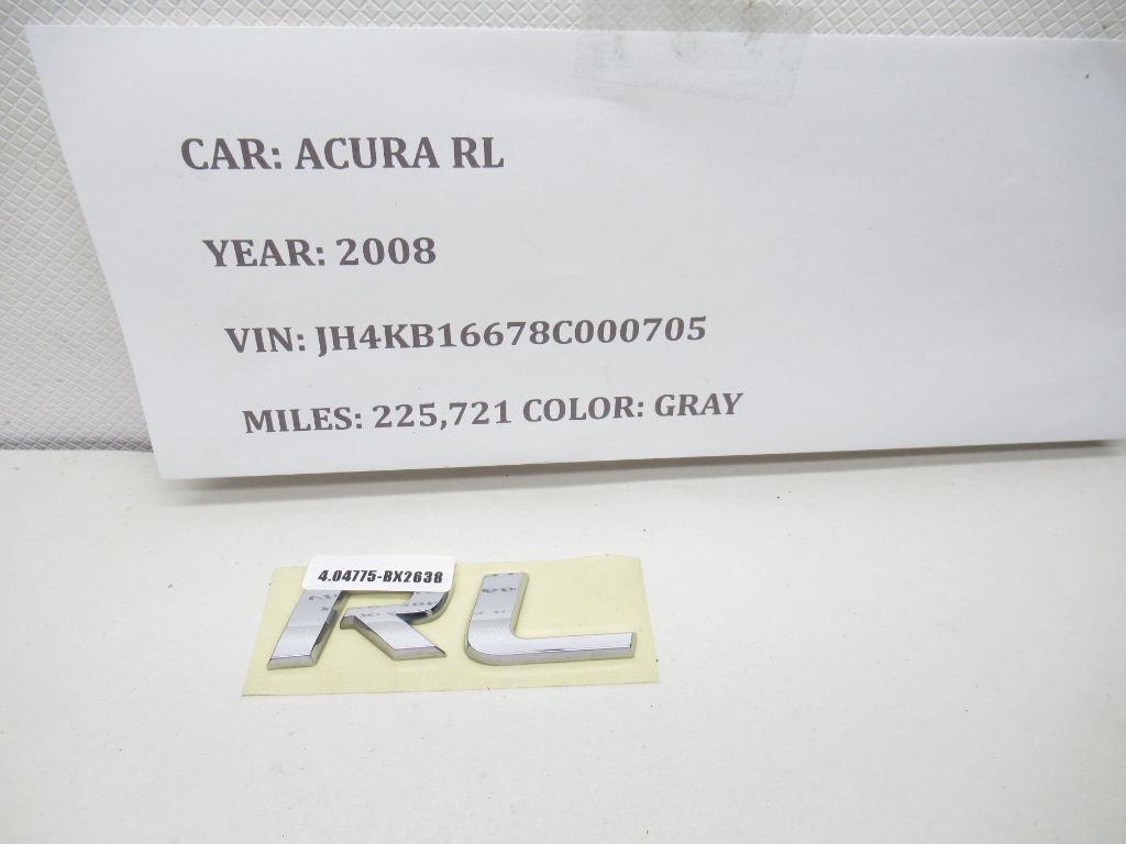 05-08 Acura RL Rear Trunk Lift-Gate Deck Lid Emblem Logo 75722-SJA-A01 OEM