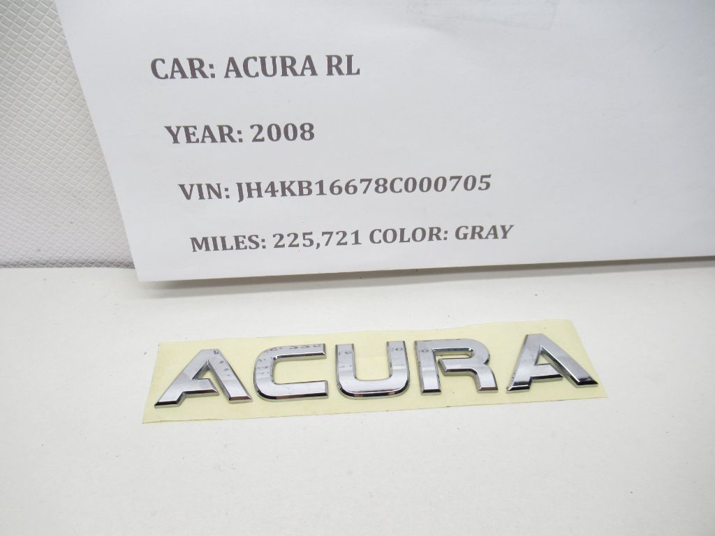 05-08 Acura RL Rear Trunk Lift-Gate Deck Lid Emblem "Acura" 75711-SJA-A01 OEM