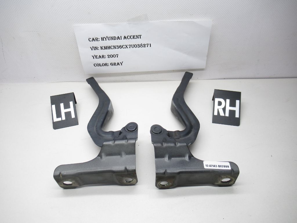 2007 - 2009 Hyundai Accent Driver & Passenger Side Hood Hinge 791101E000 OEM