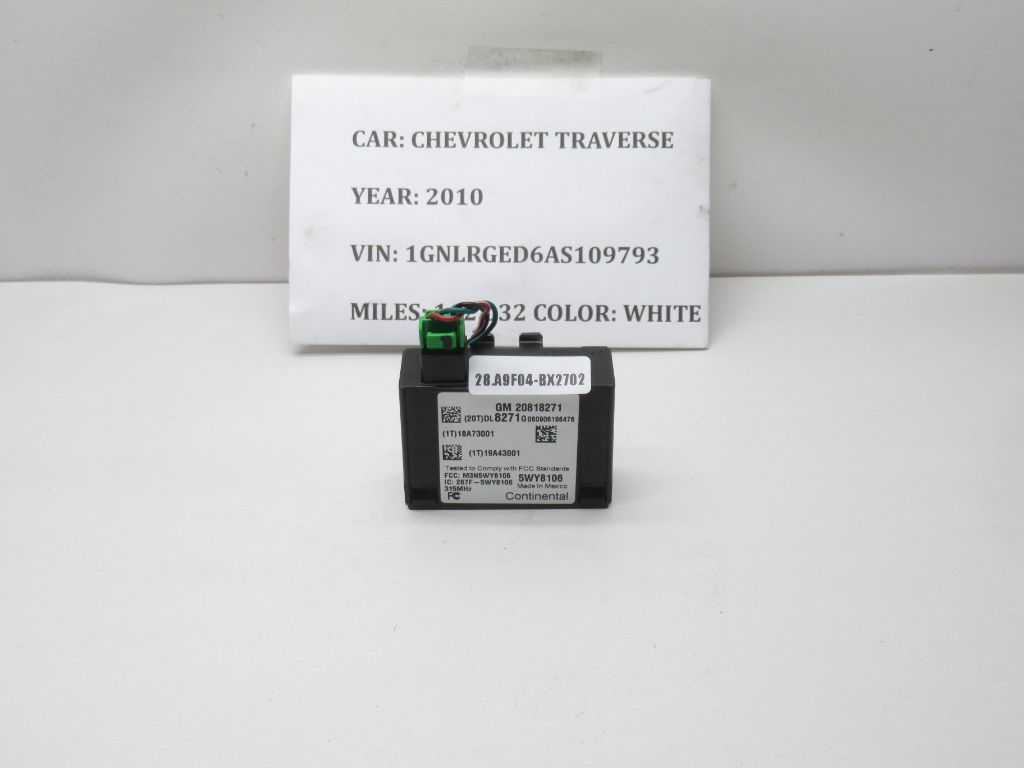 2009-2017 Chevrolet Traverse Keyless Entry Receiver Module ECM 20818271 OEM