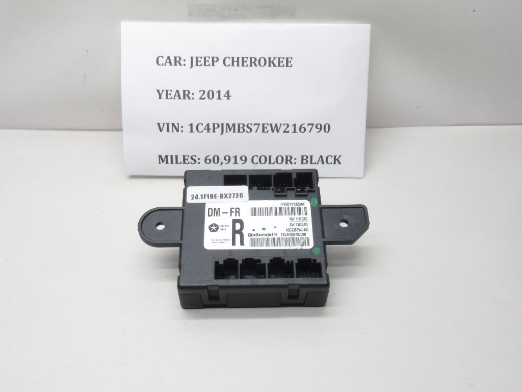 2014-2020 Jeep Cherokee Front Right Side Door Control Module 68111320af OEM