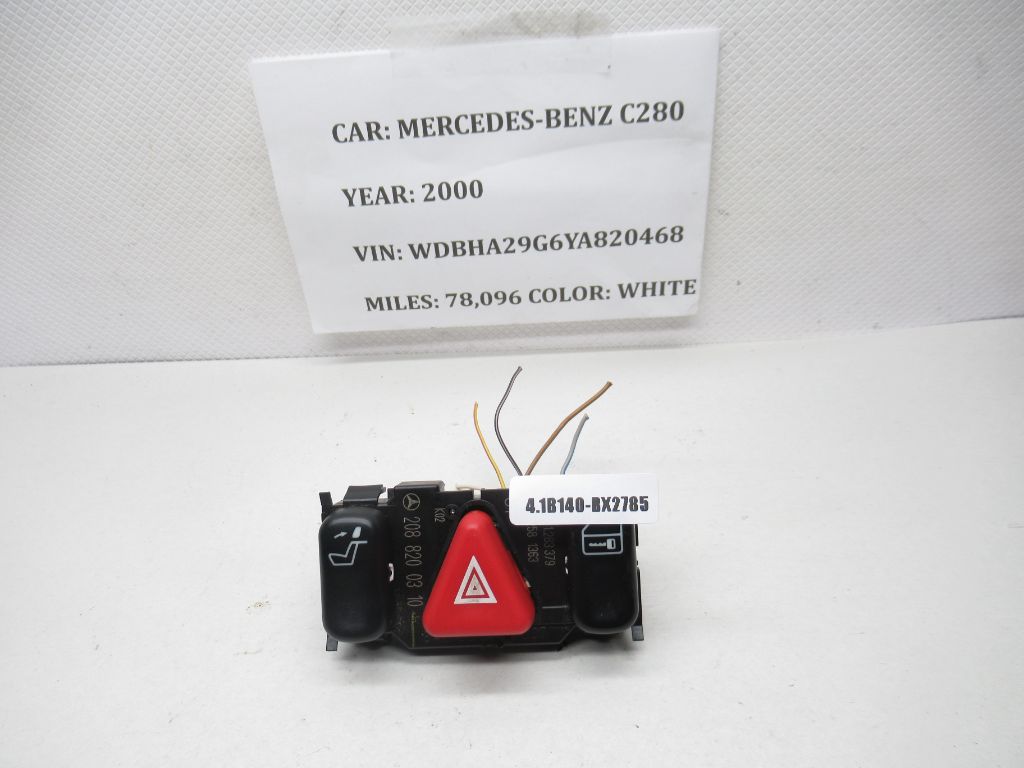 1998-2000 Mercedes C280 Hazard Door Lock Switch Control Panel A2088200310 OEM