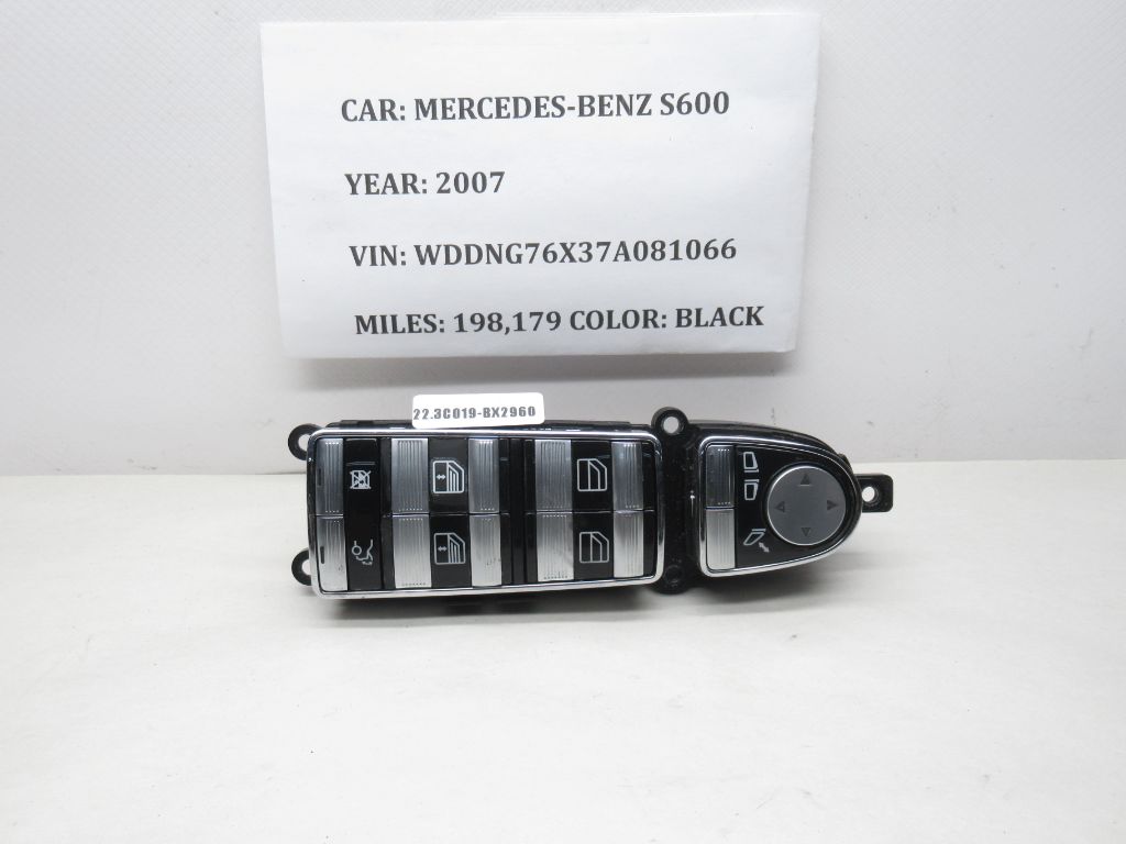 2007-2012 Mercedes S-Class Left Master Window Switch A2218213951 OEM