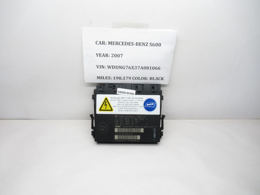 2007-2009 Mercedes S550 S600 Seat Control Module Unit 2218707786 OEM