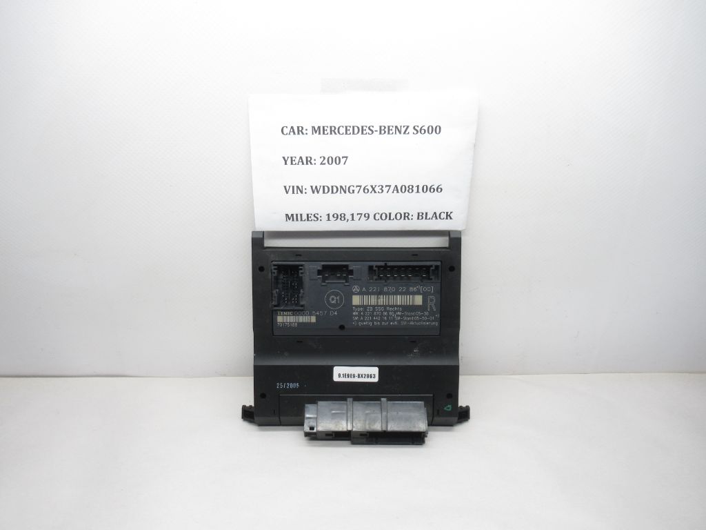 2007-2013 Mercedes W221 S600 Front Right Side Seat Control Unit A2218702286 OEM