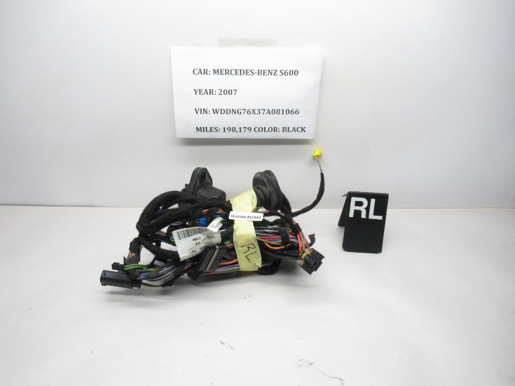 2007-2013 Mercedes S600 Rear Left Door Wiring Wire Harness 2215400210 OEM