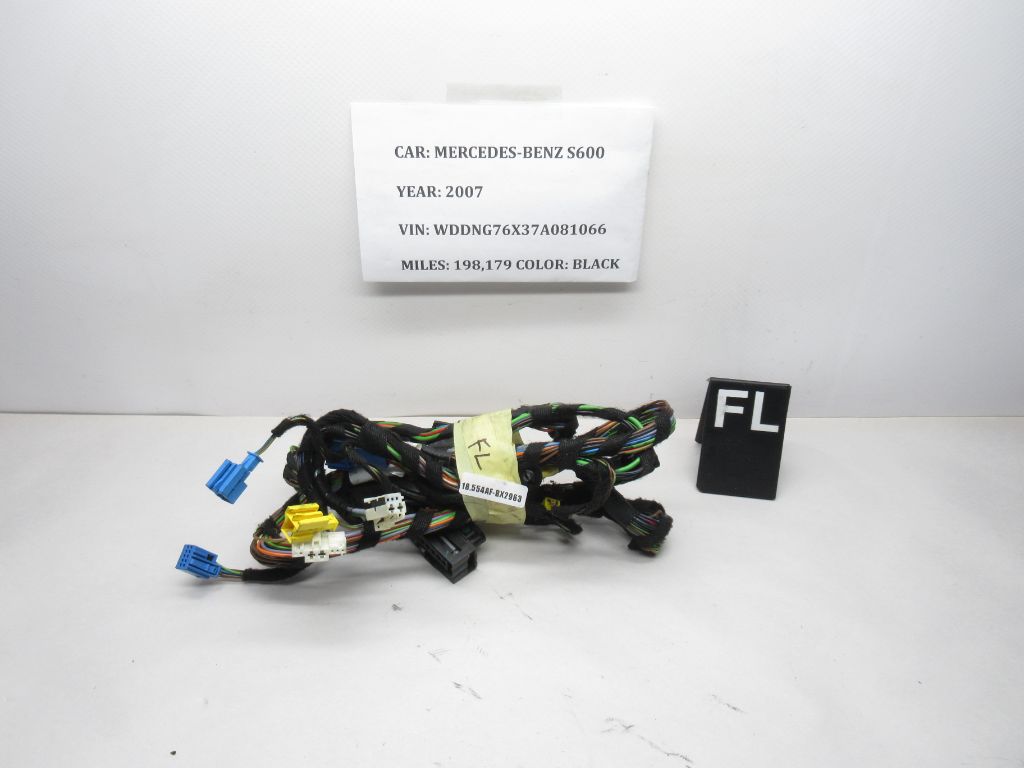 07-13 Mercedes S600 Front Left Driver Door Wire Wiring Harness 2214403913 OEM