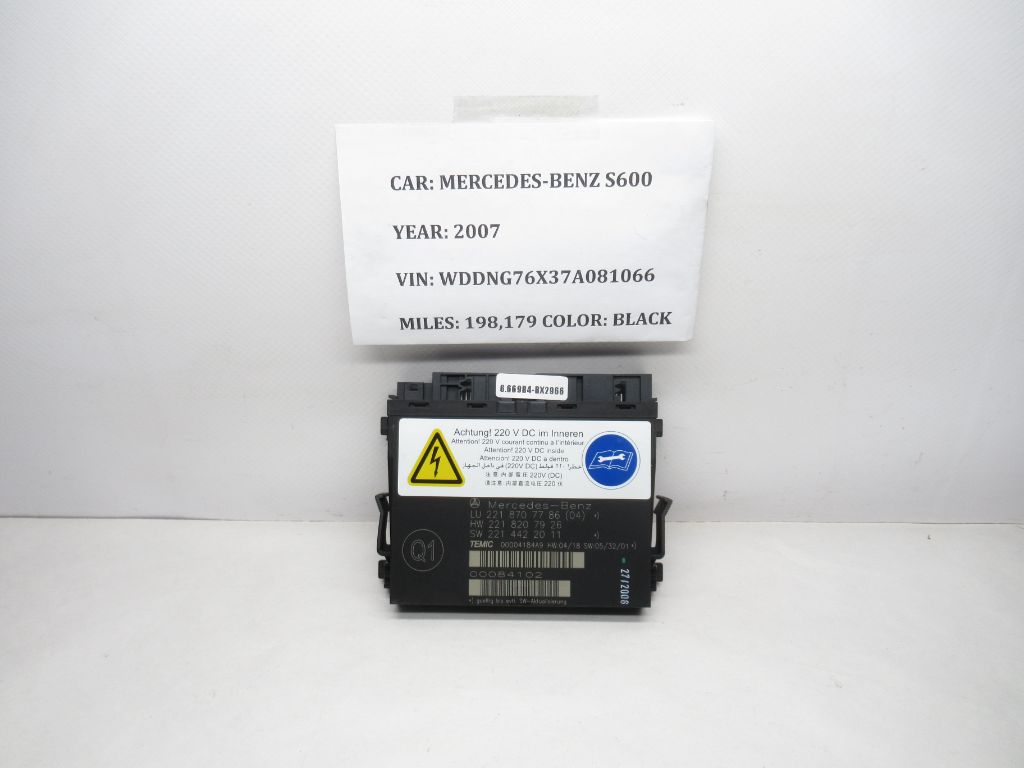 2007-2009 Mercedes S550 S600 Seat Control Module Unit 2218707786 OEM
