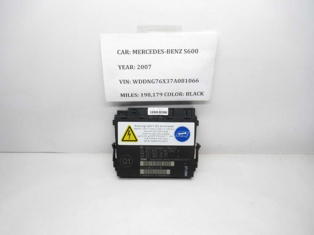 2007-2009 Mercedes S550 S600 Seat Control Module Unit 2218707786 OEM