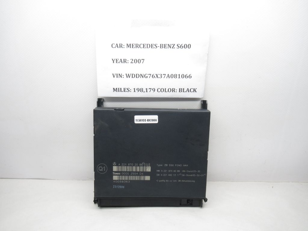 07-09 Mercedes S600 Individual Rear Seats Control Unit Module A2218702086 OEM