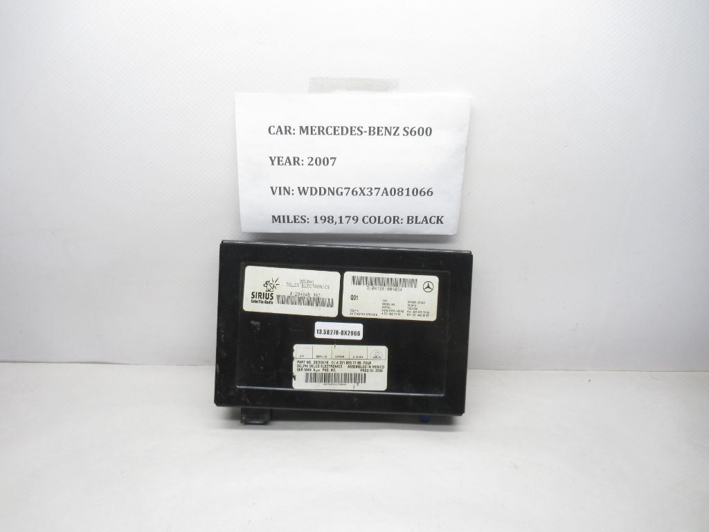 2007-2009 Mercedes S600 Sirius Satellite Radio Module Receiver A2218207789 OEM