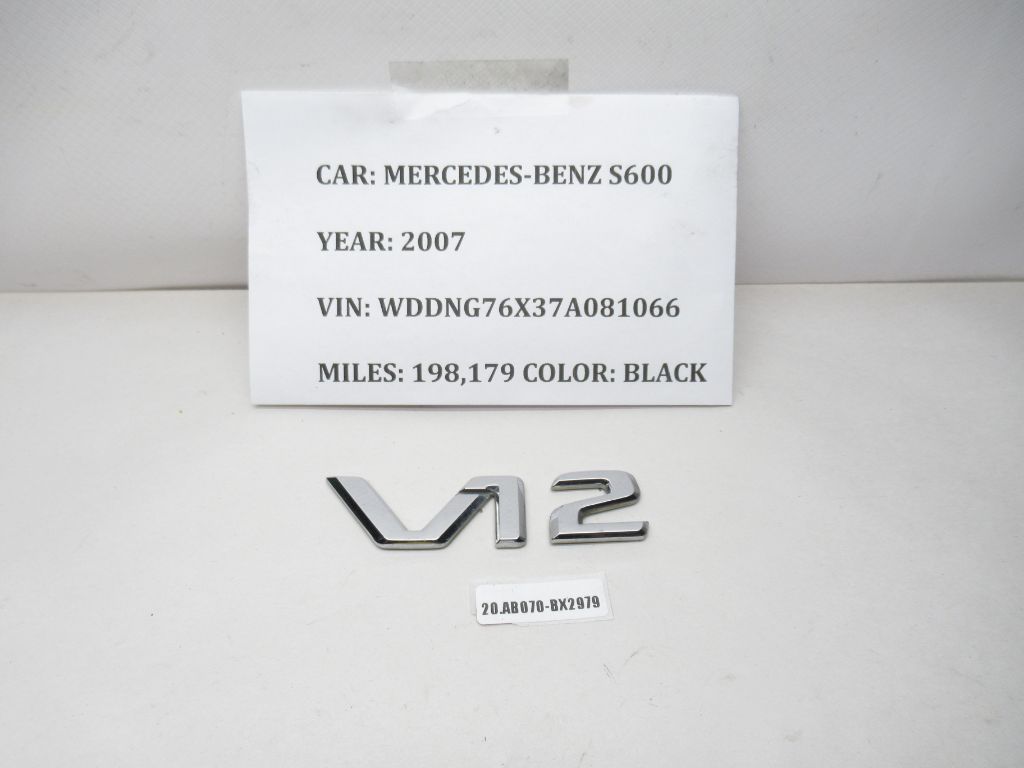 2007-2013 Mercedes S600 V12 Letters Nameplate Logo Emblem Badge 1408173615 OEM