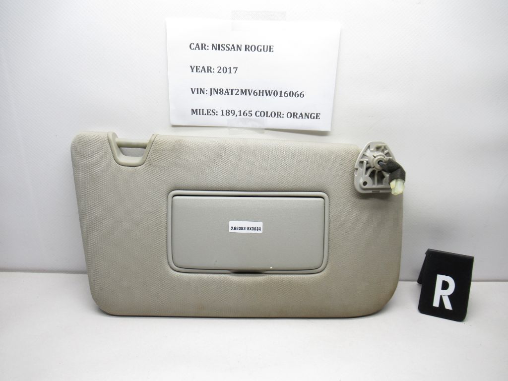 2016-2017 Nissan Rogue Right Passenger Sun Visor 96400-4BA1D OEM