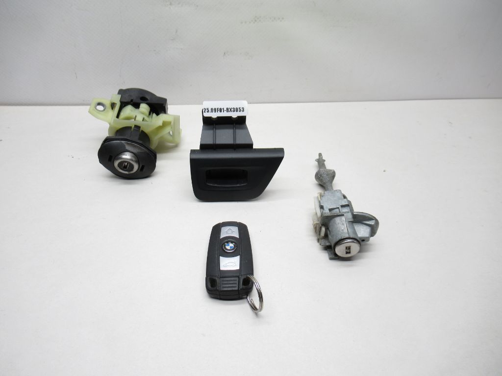 08-13 BMW 128I Ignition & Central Lock Cylinder W/ Key Fob SET 6954717-13 OEM