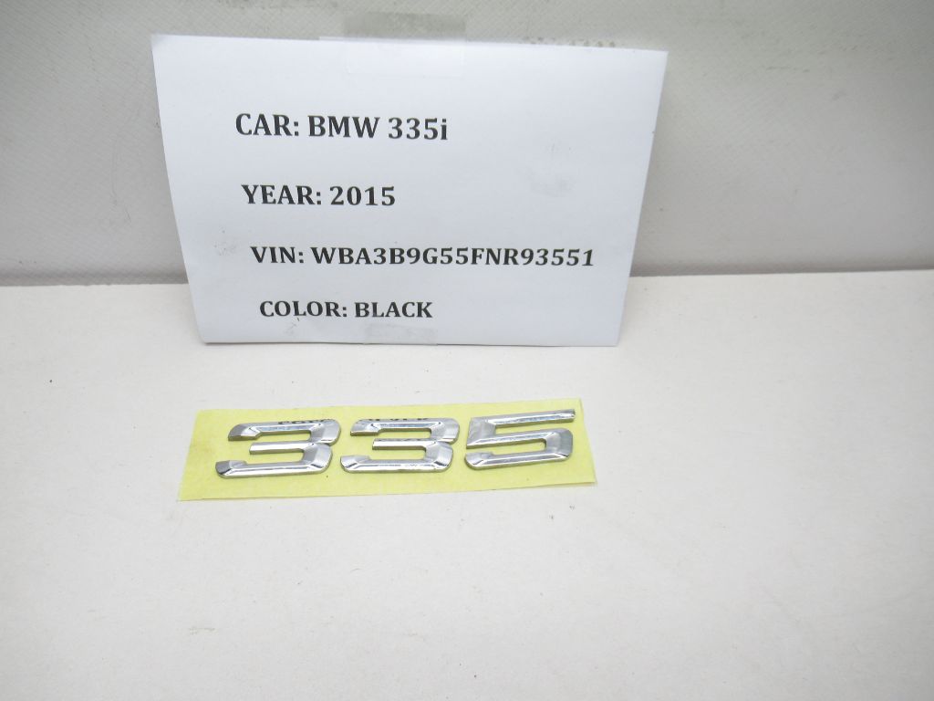 2007-2015 BMW 335I Trunk Emblem / Badge 7166218 OEM