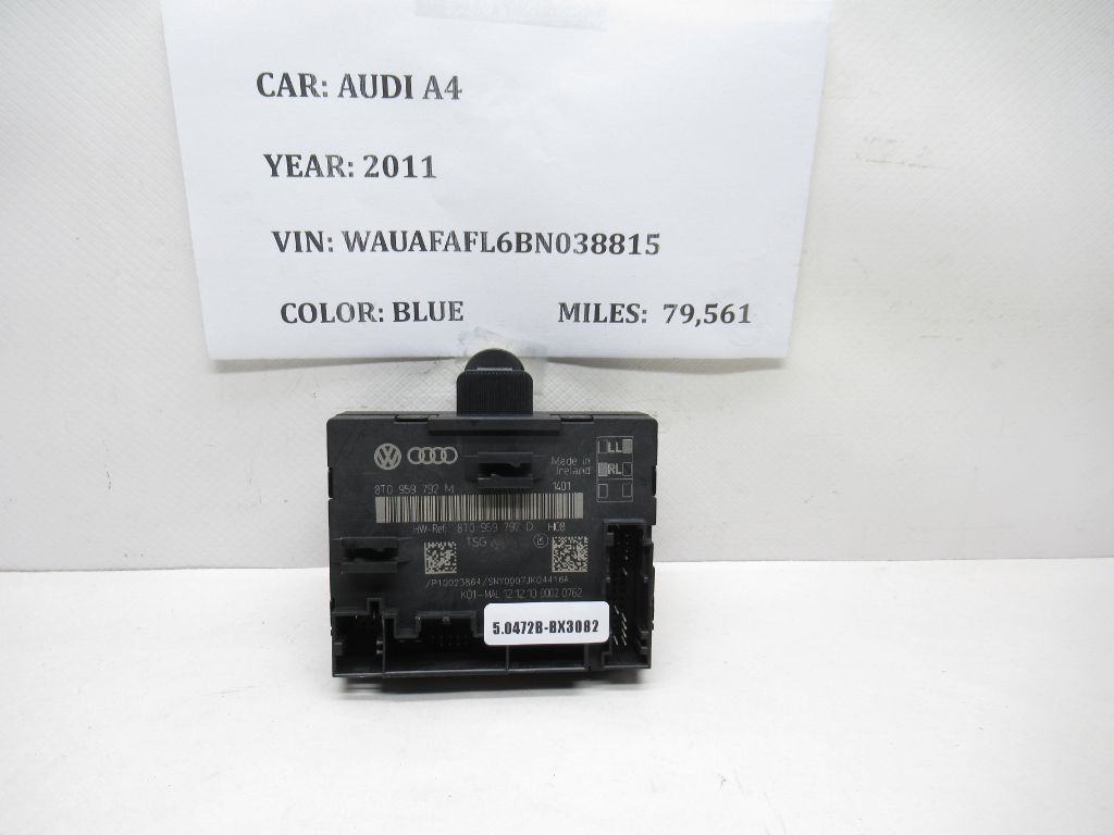 2011-2013 Audi A4 Door Control Module 8T0959792N OEM