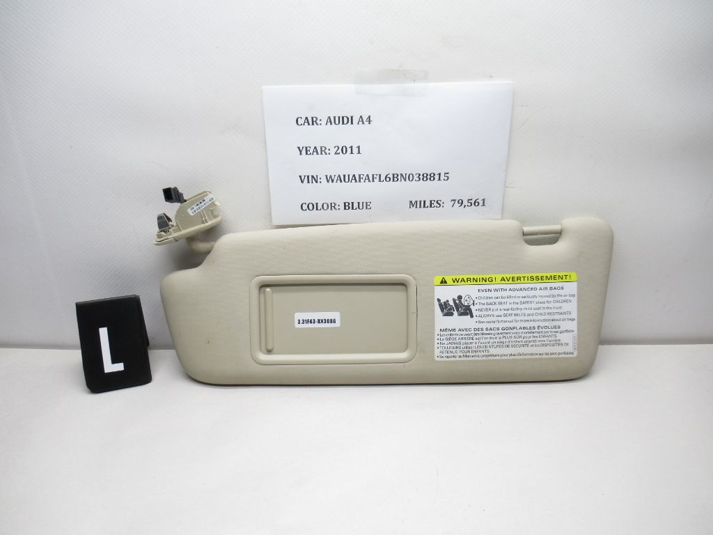 2010-2012 AUDI A4 Left Sun Visor Mirror 8K0857551 OEM