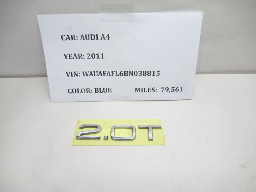 2009-2014 Audi A4 2.0T Emblem Logo Letters Badge OEM