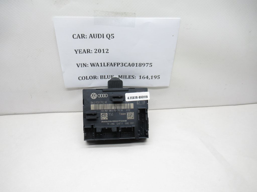 09-12 Audi Q5 Front Right Door Window Control Module 8K0959792M OEM