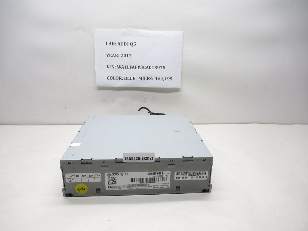 09-12 AUDI Q5 Radio Stereo Receiver Control Module Trunk Mounted 4G0035082B OEM