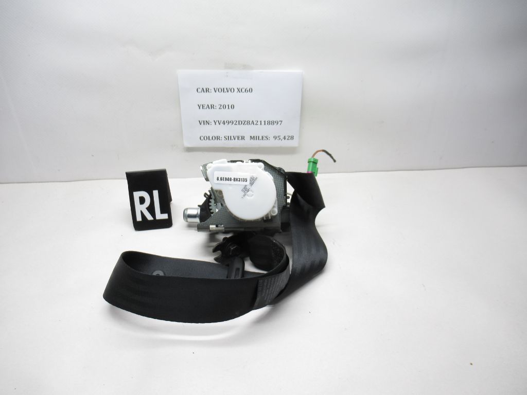 2010-2012 Volvo XC60 Rear Left Seat Belt Black 39801838 OEM
