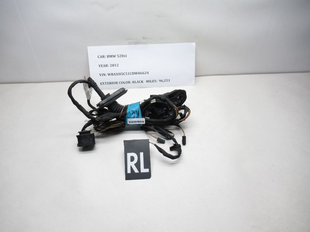 2012-2016 BMW 528i xDrive Left Rear Side Door Wire Harness 9256017 OEM
