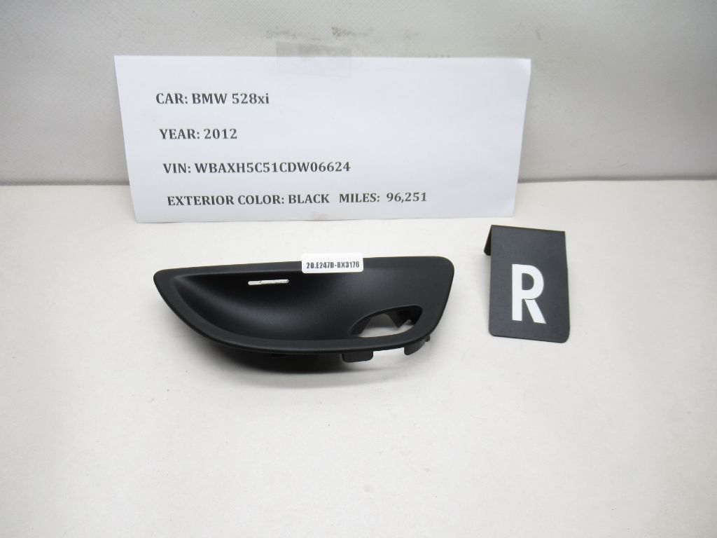12-16 BMW 528i xDrive Front Right Interior Door Panel Handle Trim 7226354.9 OEM