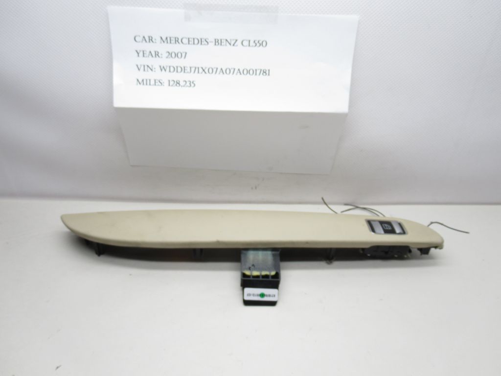 07-10 MERCEDES CL550 RR DOOR PANEL ARMREST W/ WINDOW SWITCH A2166900219 OEM