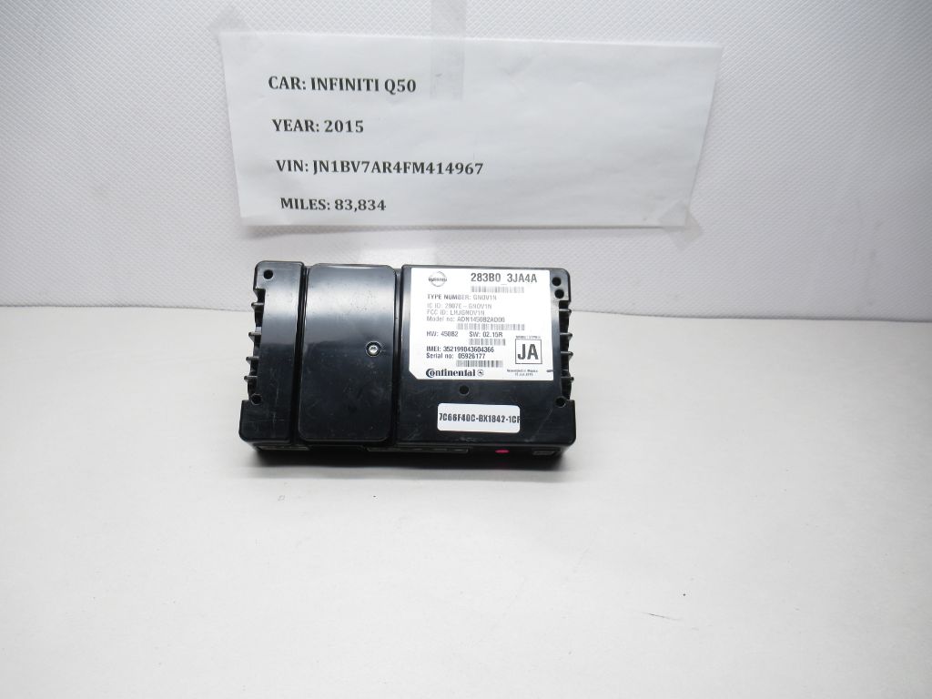 2014 - 2016 Infiniti Q50 Telematics Communication Control Module 283B03JA4A OEM