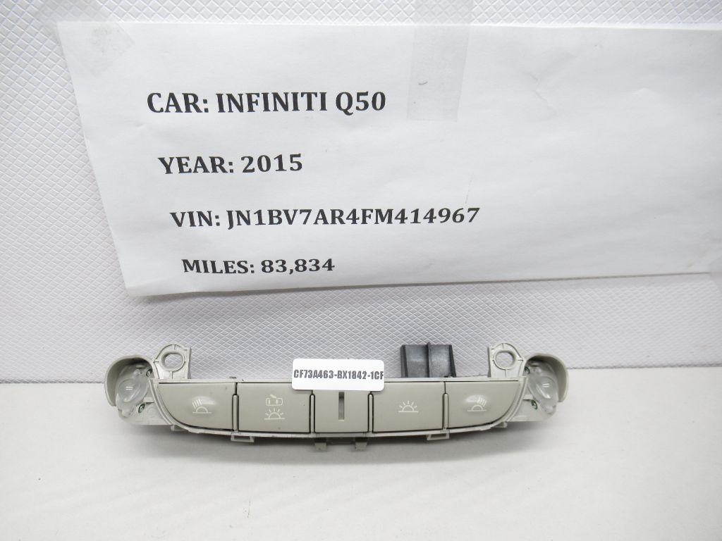 2015-2016 Infiniti Q50 Front Roof Interior Dome Light Switch 4BA1E OEM