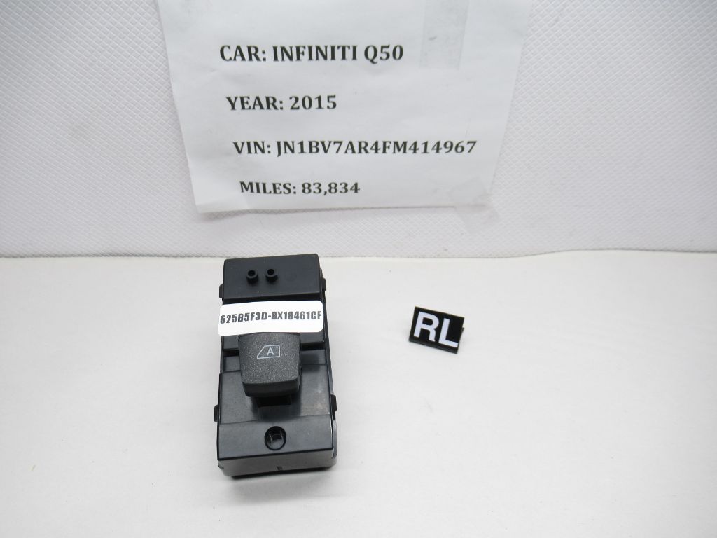 2015 Infiniti Q50 Rear Left Window Switch 254314GA1A OEM