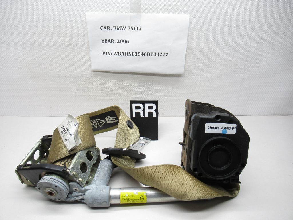 06-08 BMW 750Li RR Seat Belt Retractor 040395 65543 OEM