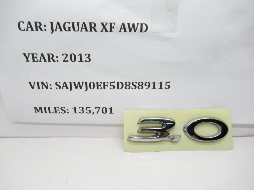 2009 - 2013 Jaguar XF 3.0L Emblem Badge Logo Symbol OEM