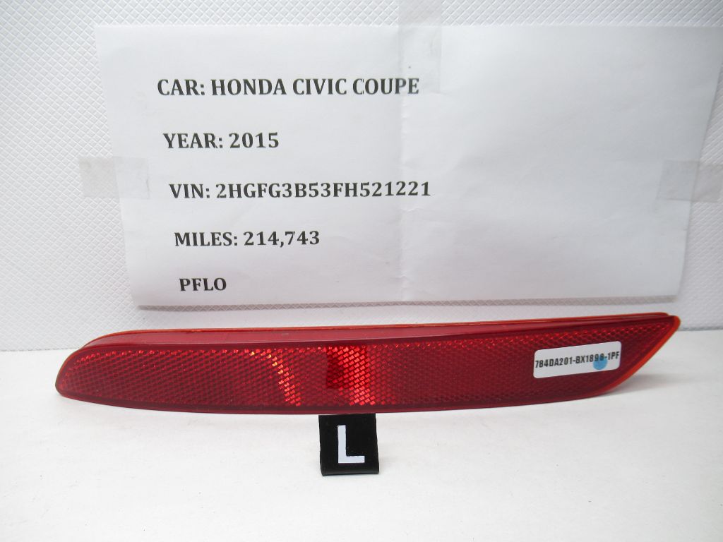 14-15 Honda Civic Coupe Integra Rear Left Side Reflector 33555-TS8-A52 OEM