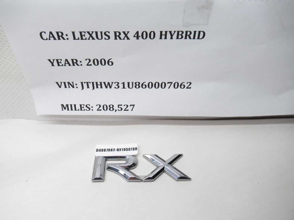 2006-2008 LEXUS RX400H Chrome Emblem Badge RX OEM