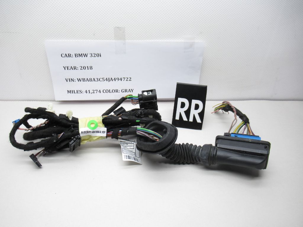 2015-2018 BMW 320I Rear Right Wiring Harness 9366761 OEM