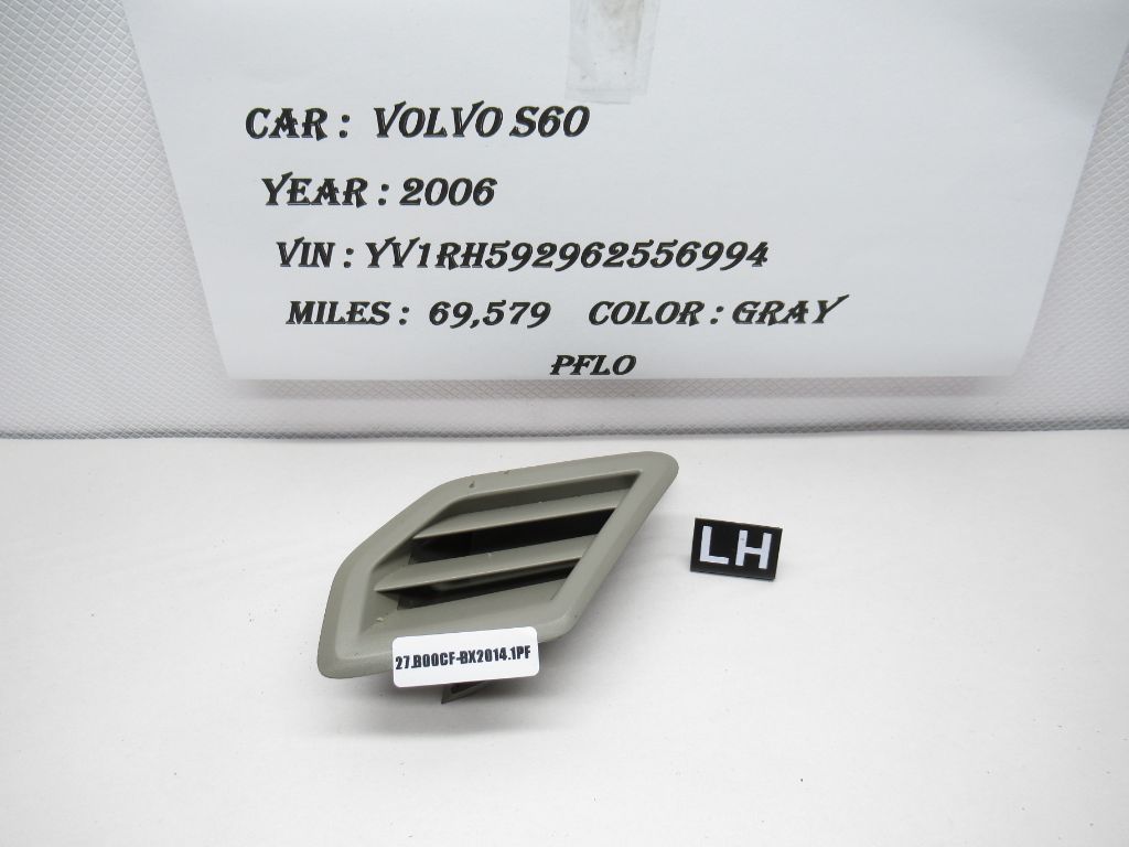 01-06 Volvo S60 A/C Heater Dash Defrost Air Vent Grille Left Tan 9165755 OEM