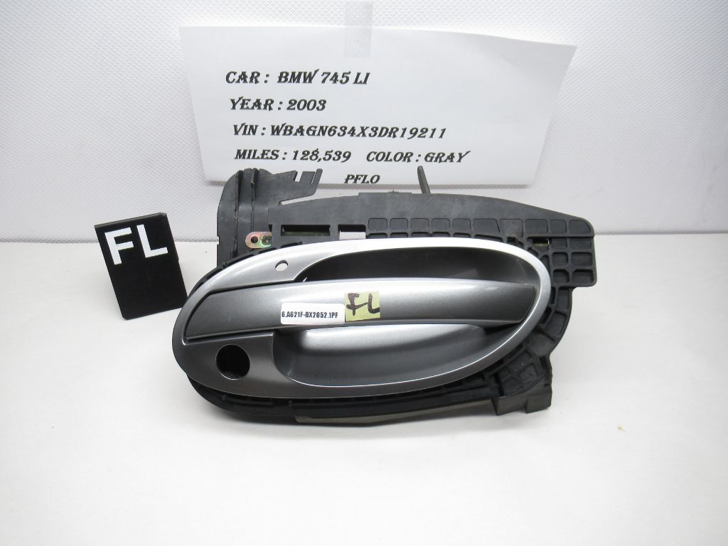02-05 BMW 745Li Front Left Door Handle W/ Cradle 7013701705 OEM