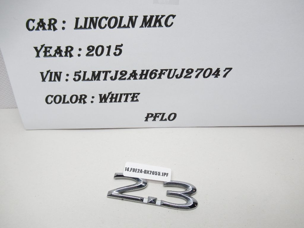 15-17 LINCOLN MKC  2.3 Emblem Numbers Badge Symbol Chrome OEM