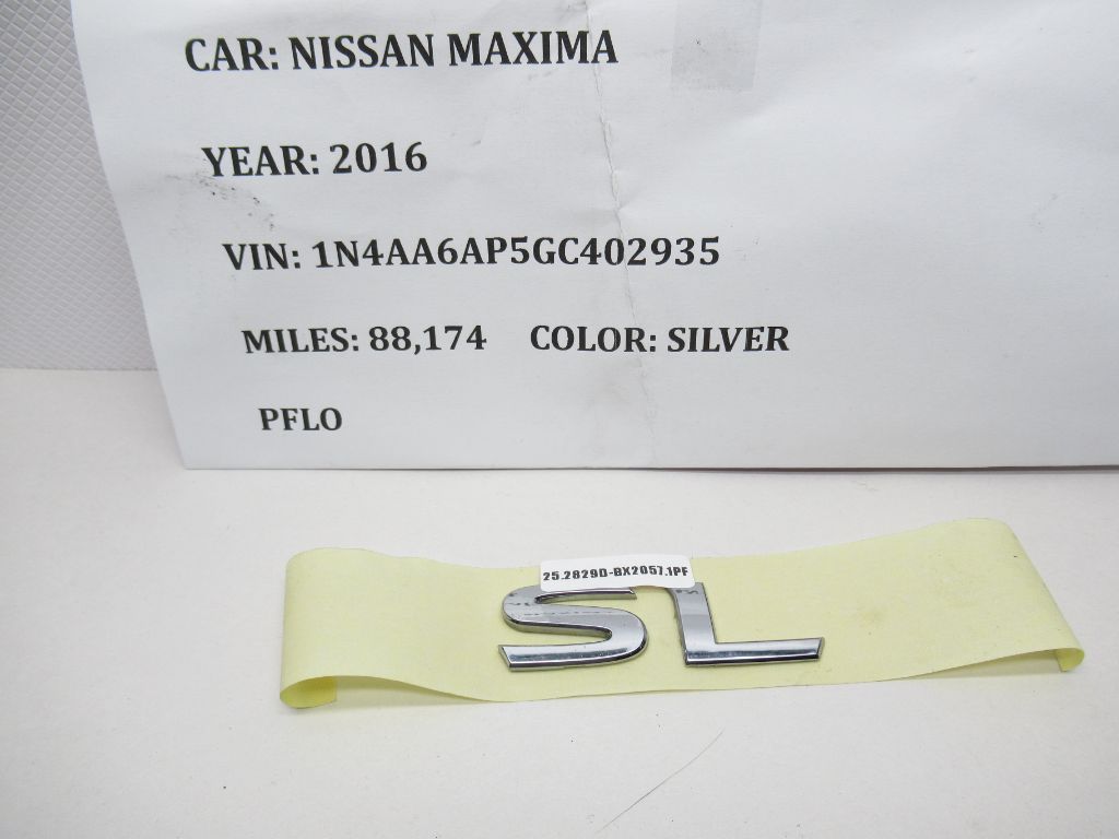 2016 Nissan Maxima Rear SL Emblem 848969HS3B OEM